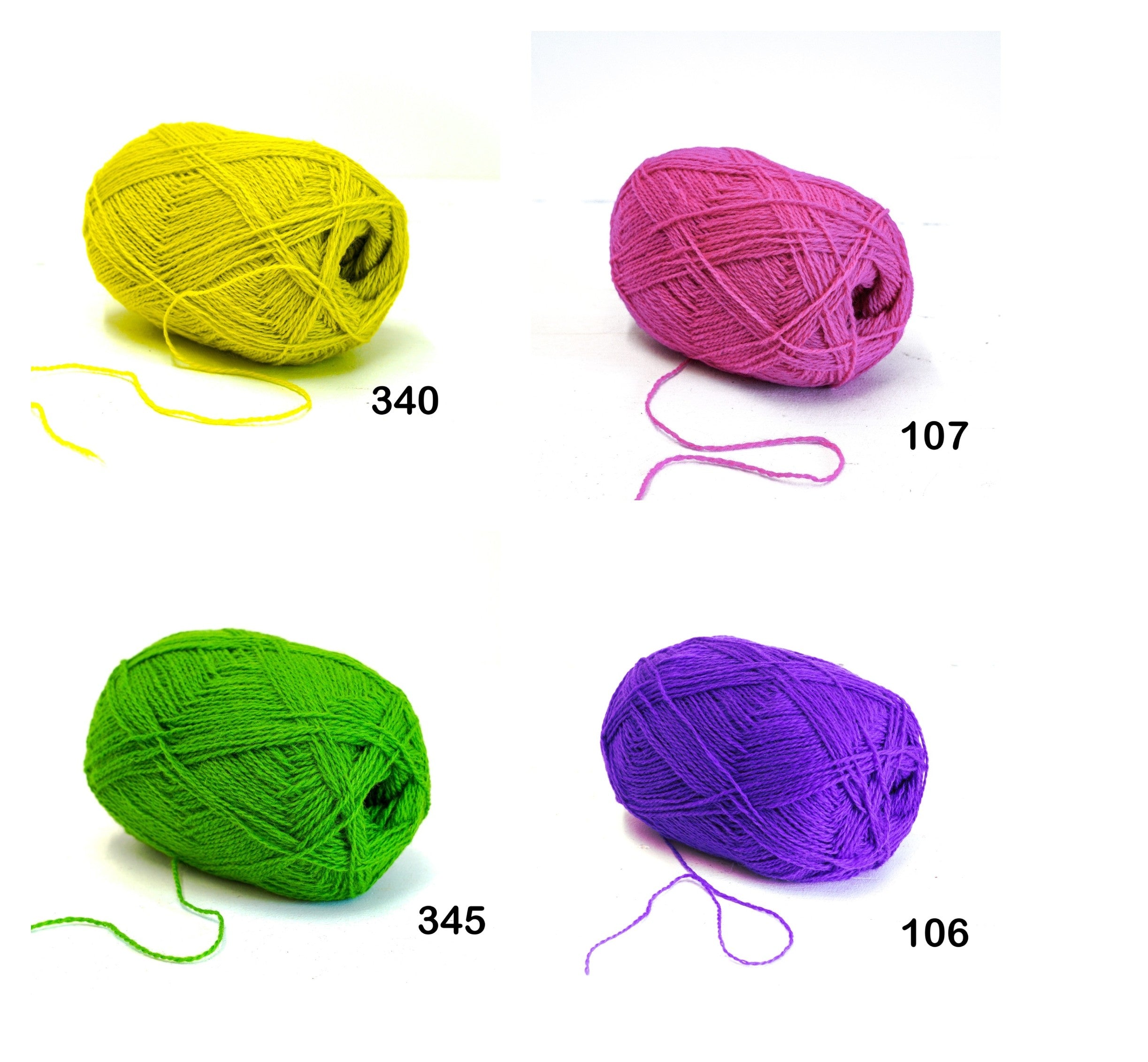 100% Wool Yarn ball : 100g/ 3,5 oz - Fingering - for Knitting, Crochet, Weaving - 60 colors