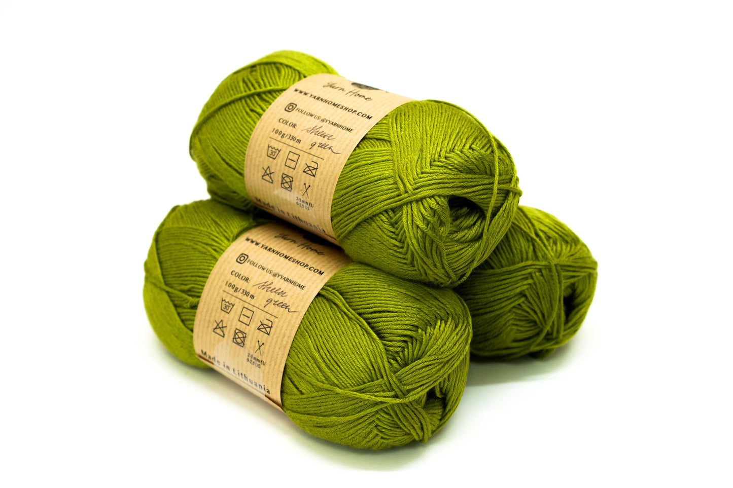 Sheen green bamboo yarn 100g/3,5oz.