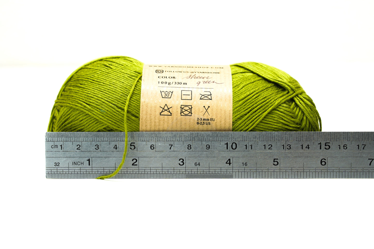 Sheen green bamboo yarn 100g/3,5oz.
