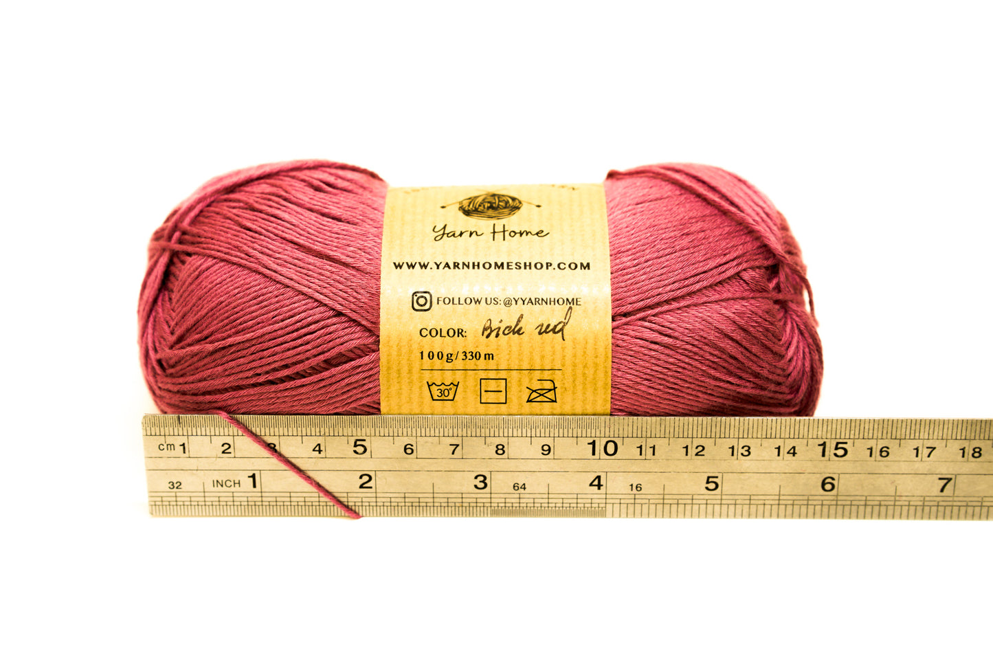 Brick red bamboo yarn - 100g./3,5oz.