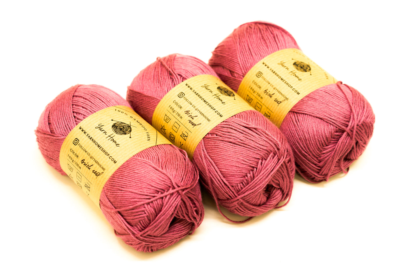 Brick red bamboo yarn - 100g./3,5oz.