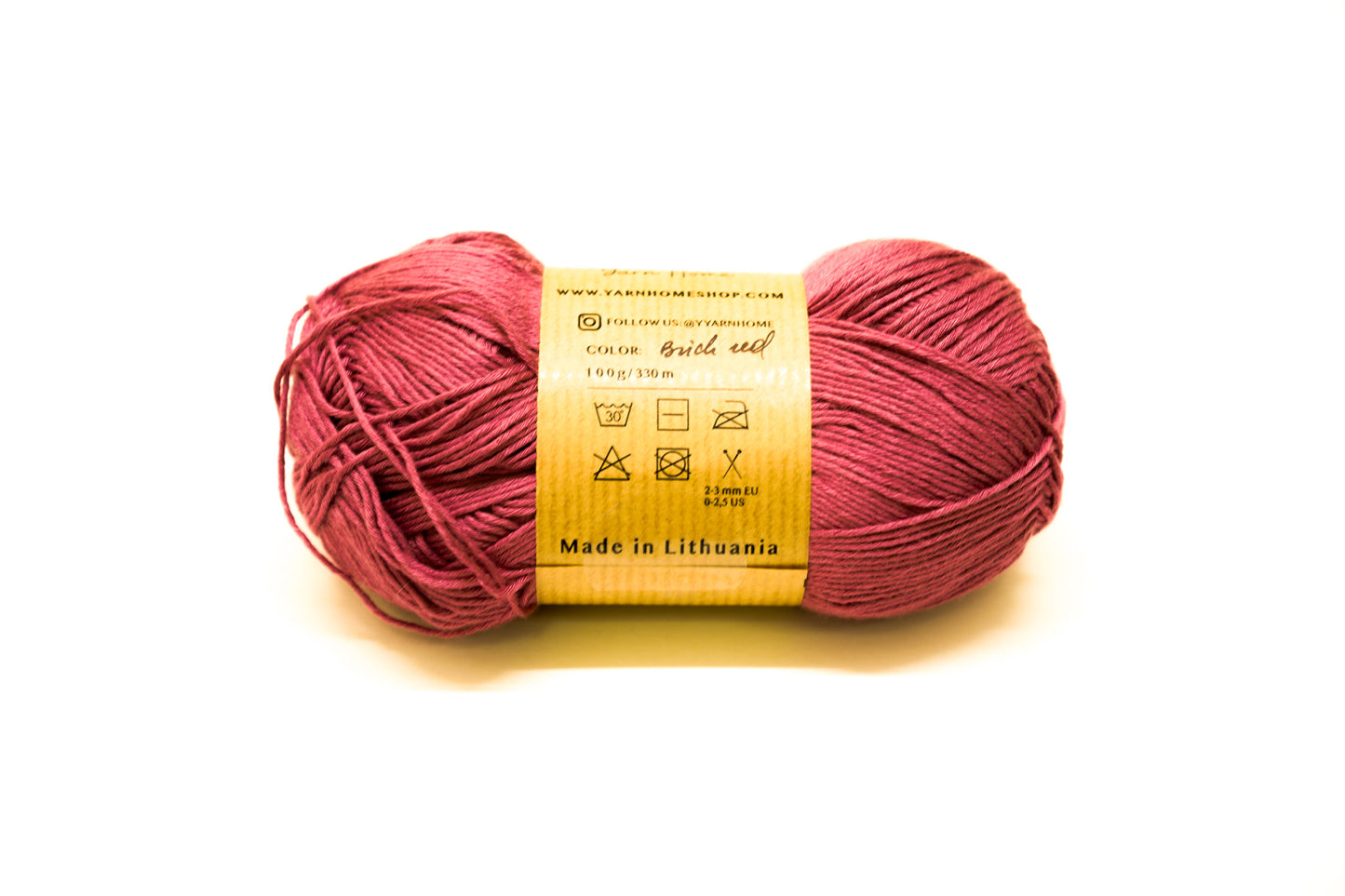 Brick red bamboo yarn - 100g./3,5oz.