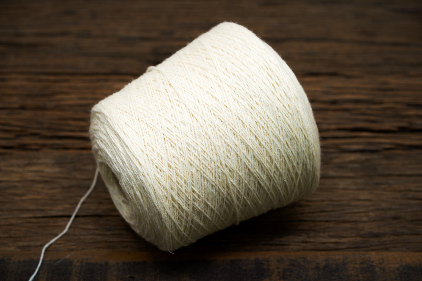 White sport New Zealand wool yarn in cone  - 900g./31,7oz