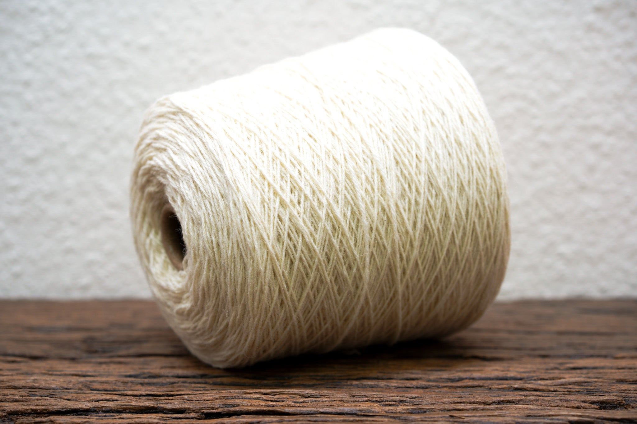 White sport New Zealand wool yarn in cone - 900g./31,7oz