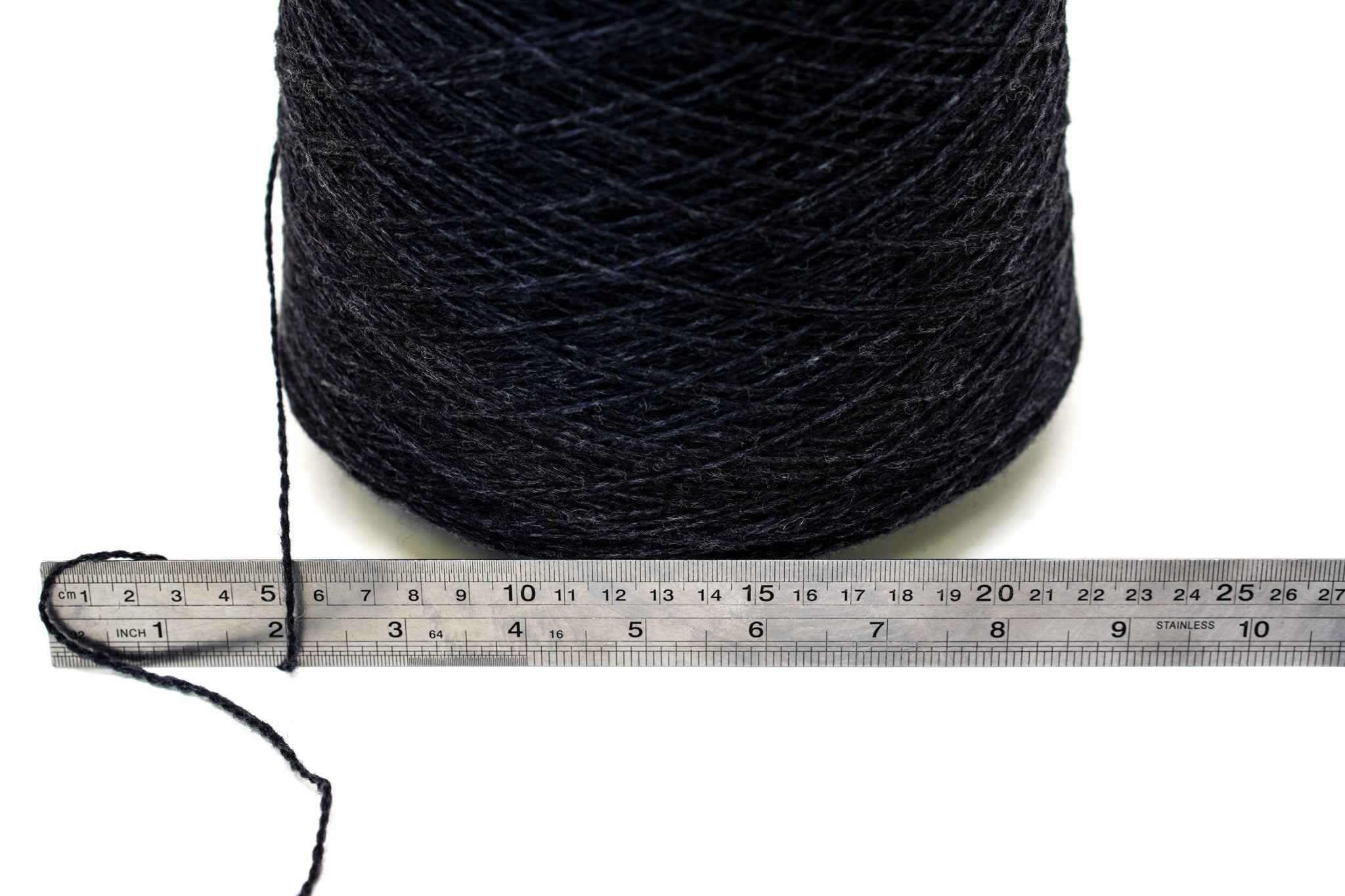Dark Grey melange soft merino wool in cone - 900g / 31,7oz.