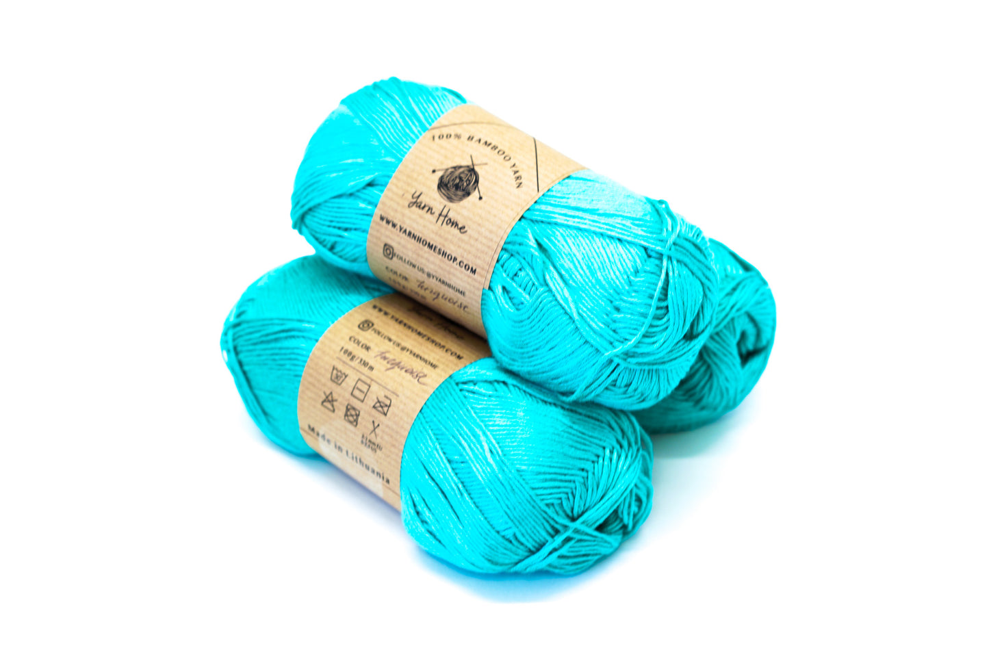 Turquoise blue 100% bamboo yarn 100g/3,5oz.