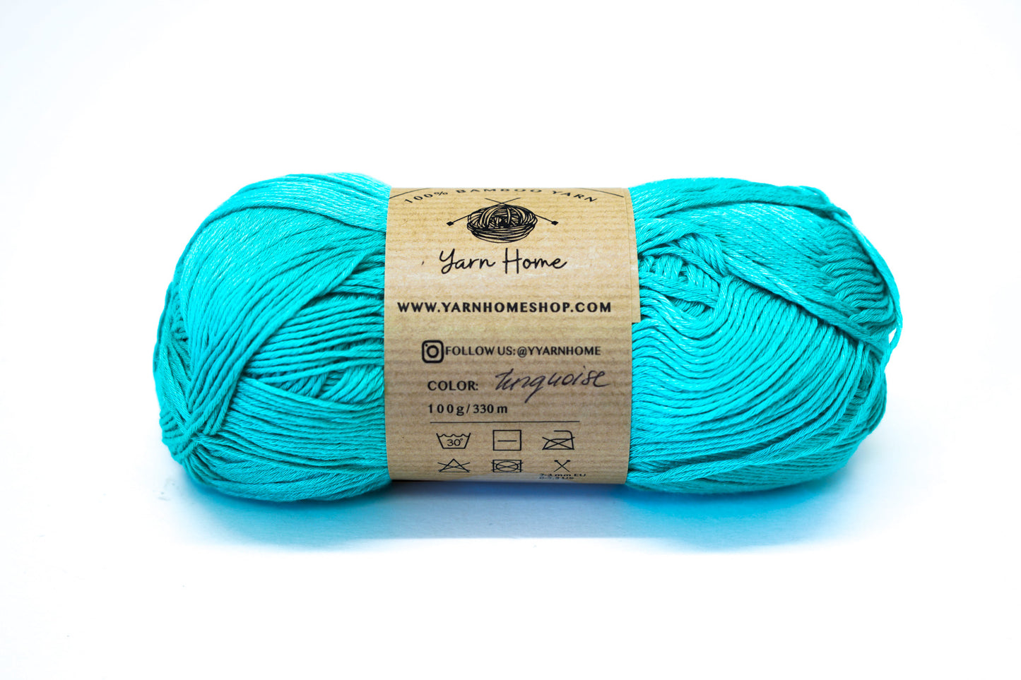 Turquoise blue 100% bamboo yarn 100g/3,5oz.
