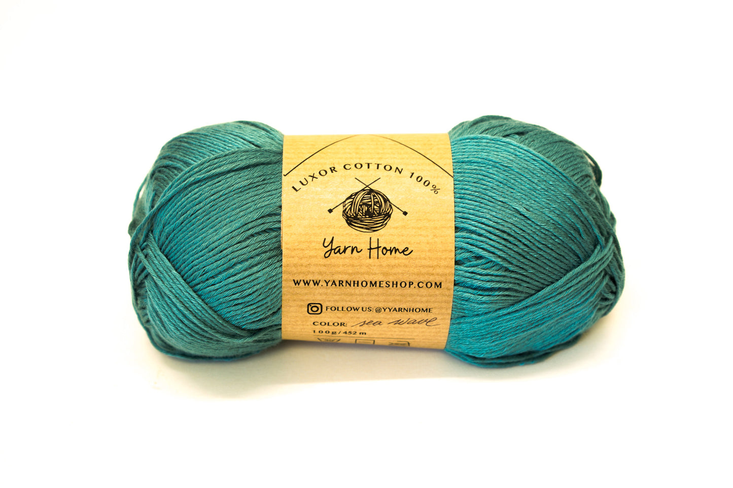Sea wave blue 100% bamboo yarn 100g/3,5oz.