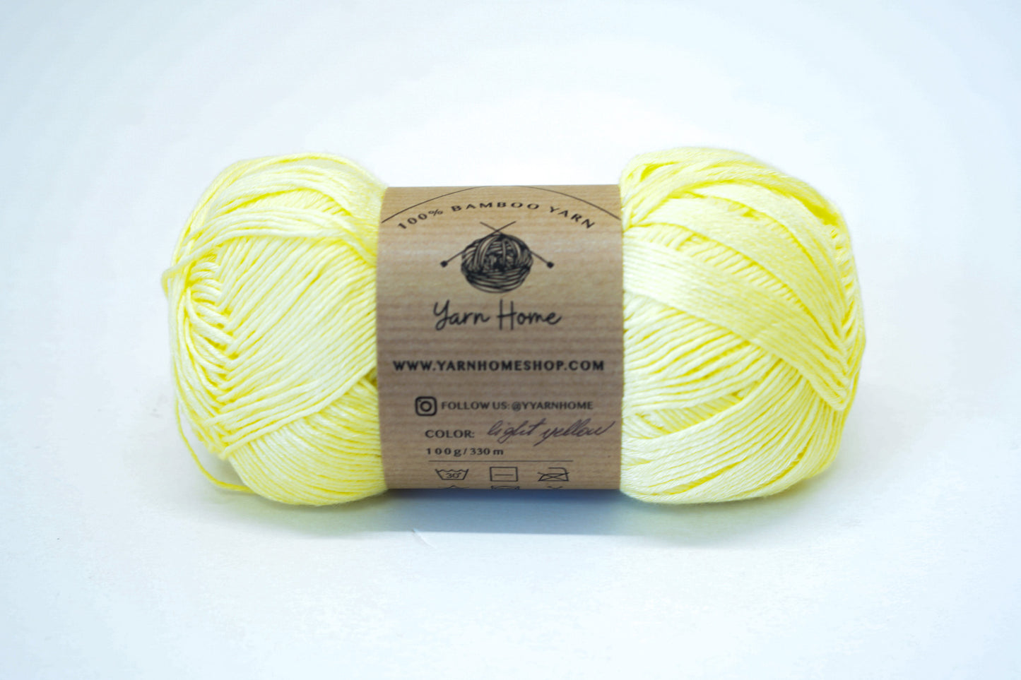 Light yellow 100% bamboo yarn 100g/3,5oz.