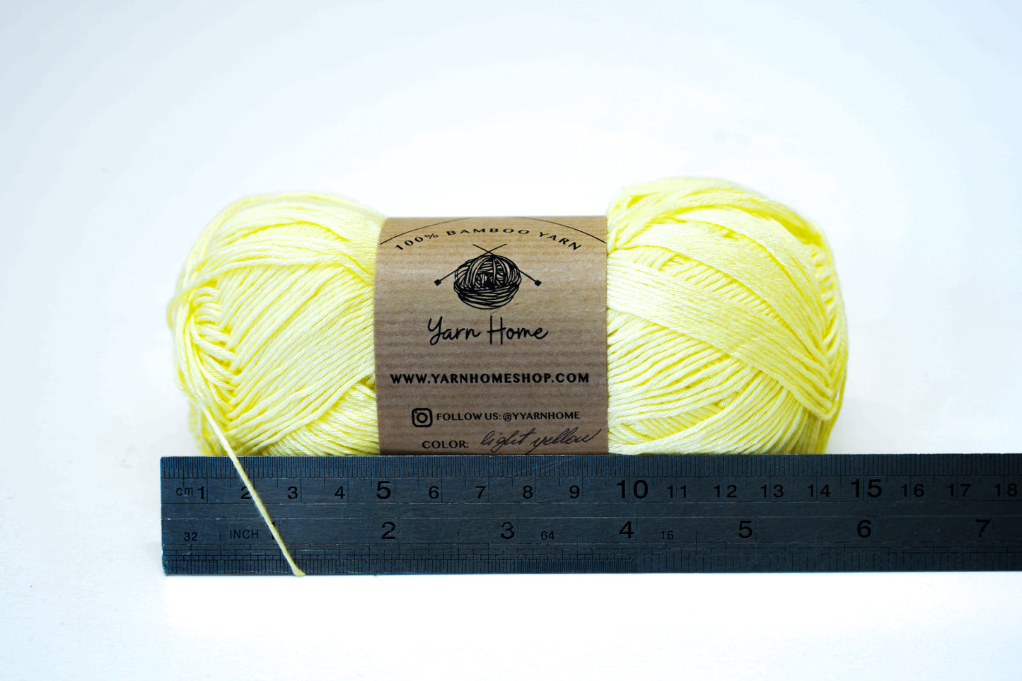 Light yellow 100% bamboo yarn 100g/3,5oz.