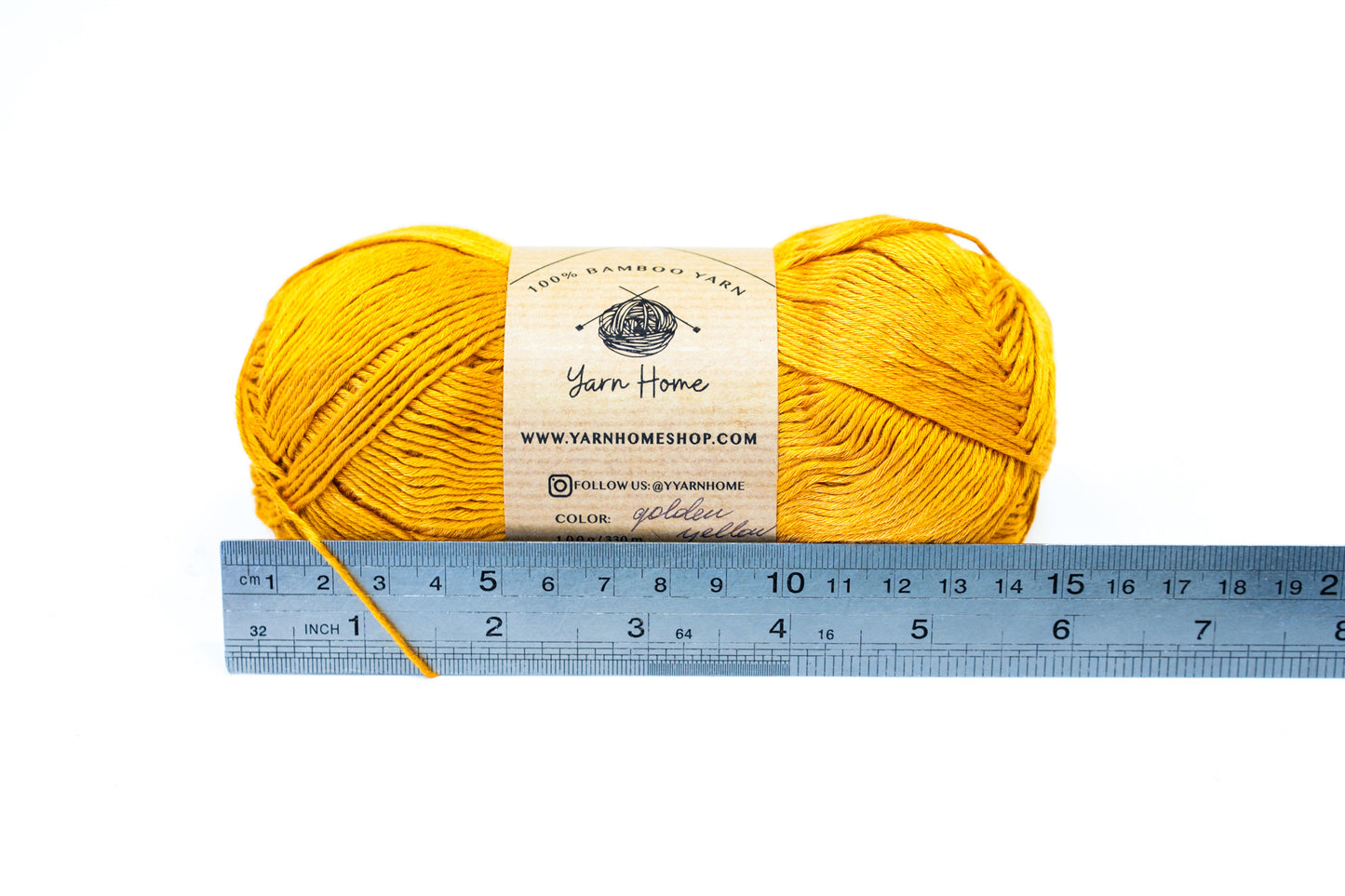 Goden yellow 100% bamboo yarn 100g/3,5oz.