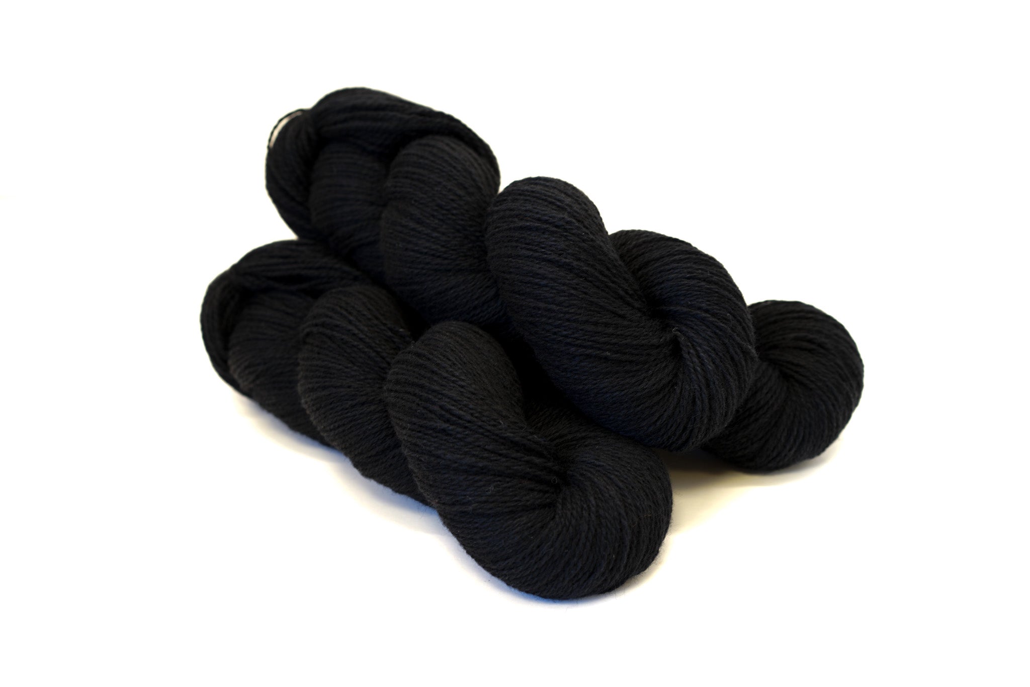 Black color wool blend yarn - 80% wool