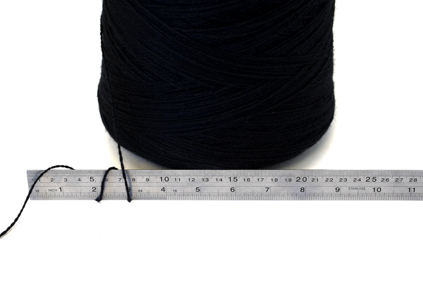Black color wool blend yarn - 80% wool