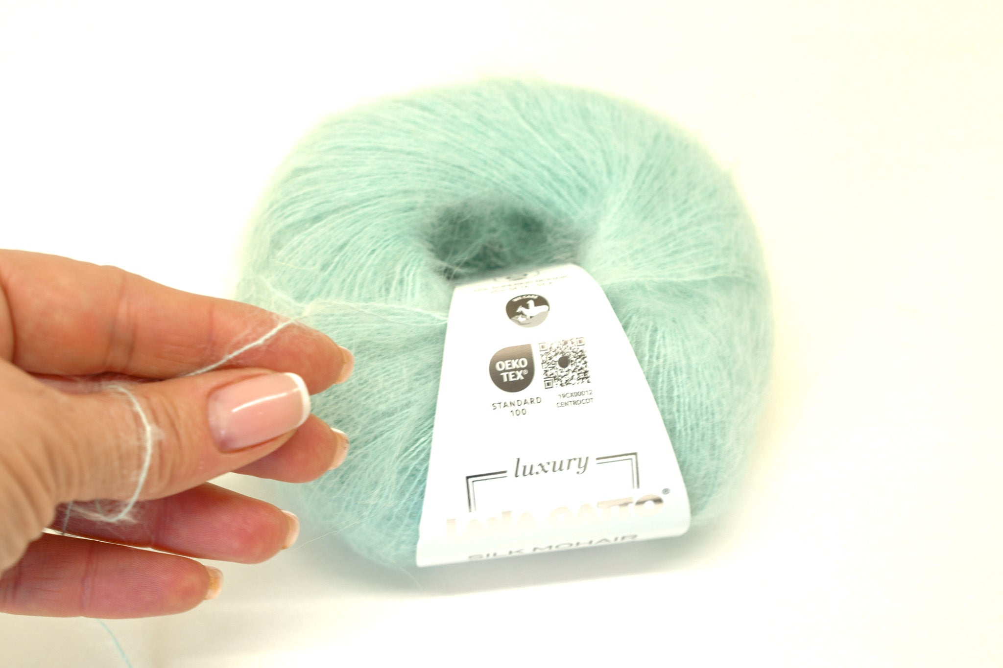 Mint green color 30793 - Lana Gatto lace Mohair Silk yarn