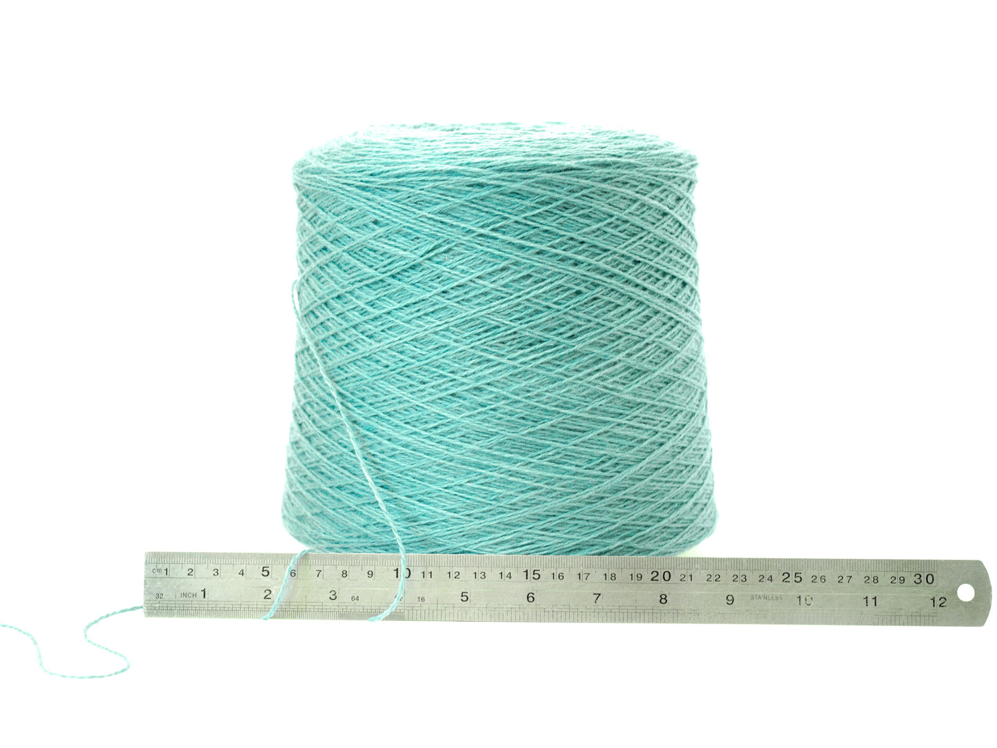 Mint blue color soft merino wool in cone - 900g / 31,7oz.