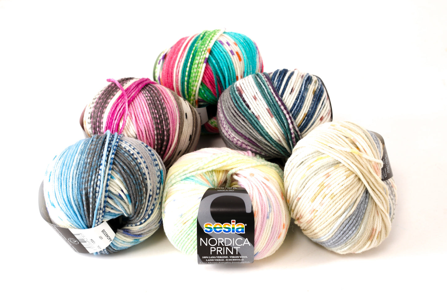 Sesia Nordica print merino virgin wool - Petrolio 0320