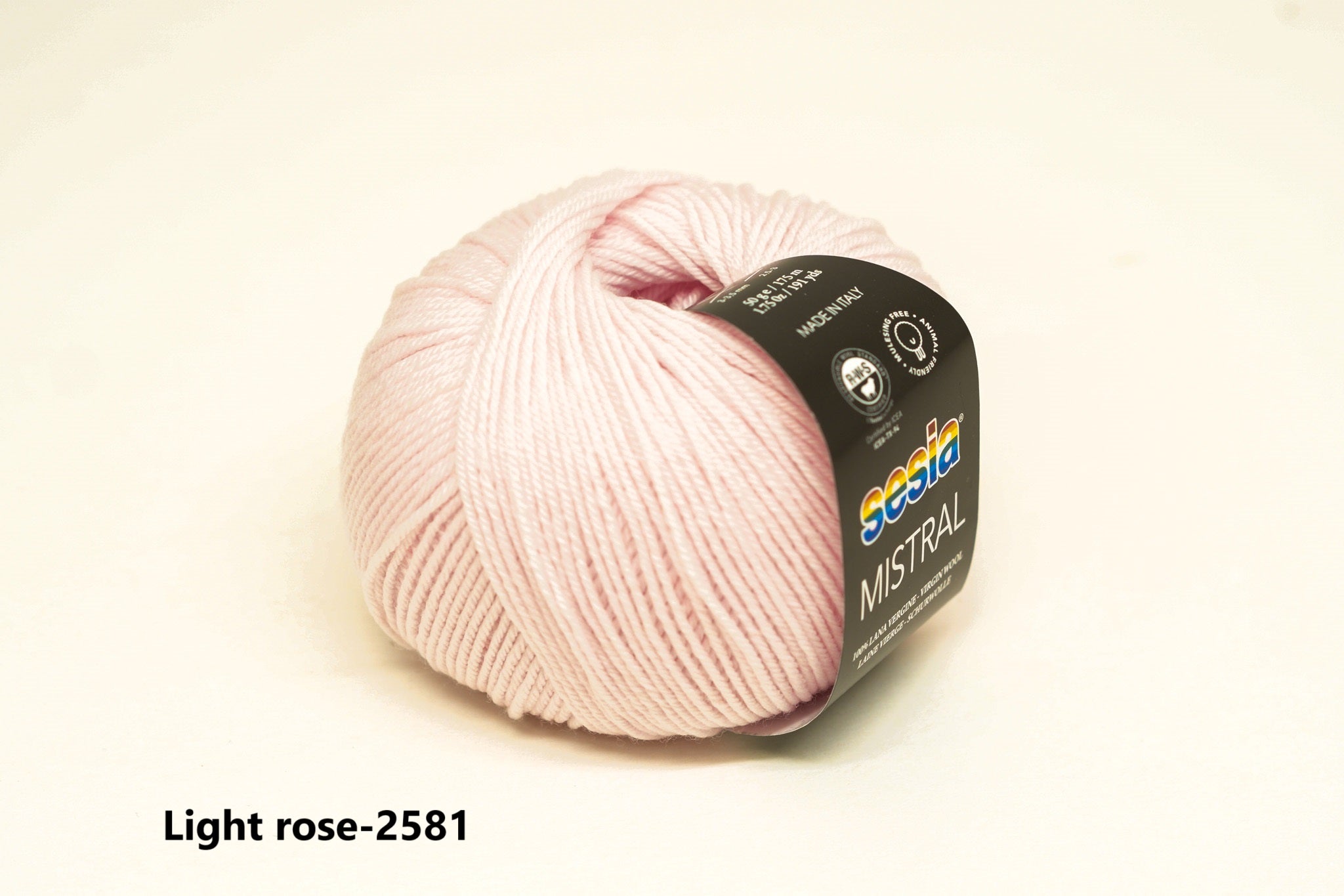 Rose color - 2581 - SESIA Mistral virgin wool 50g./175m