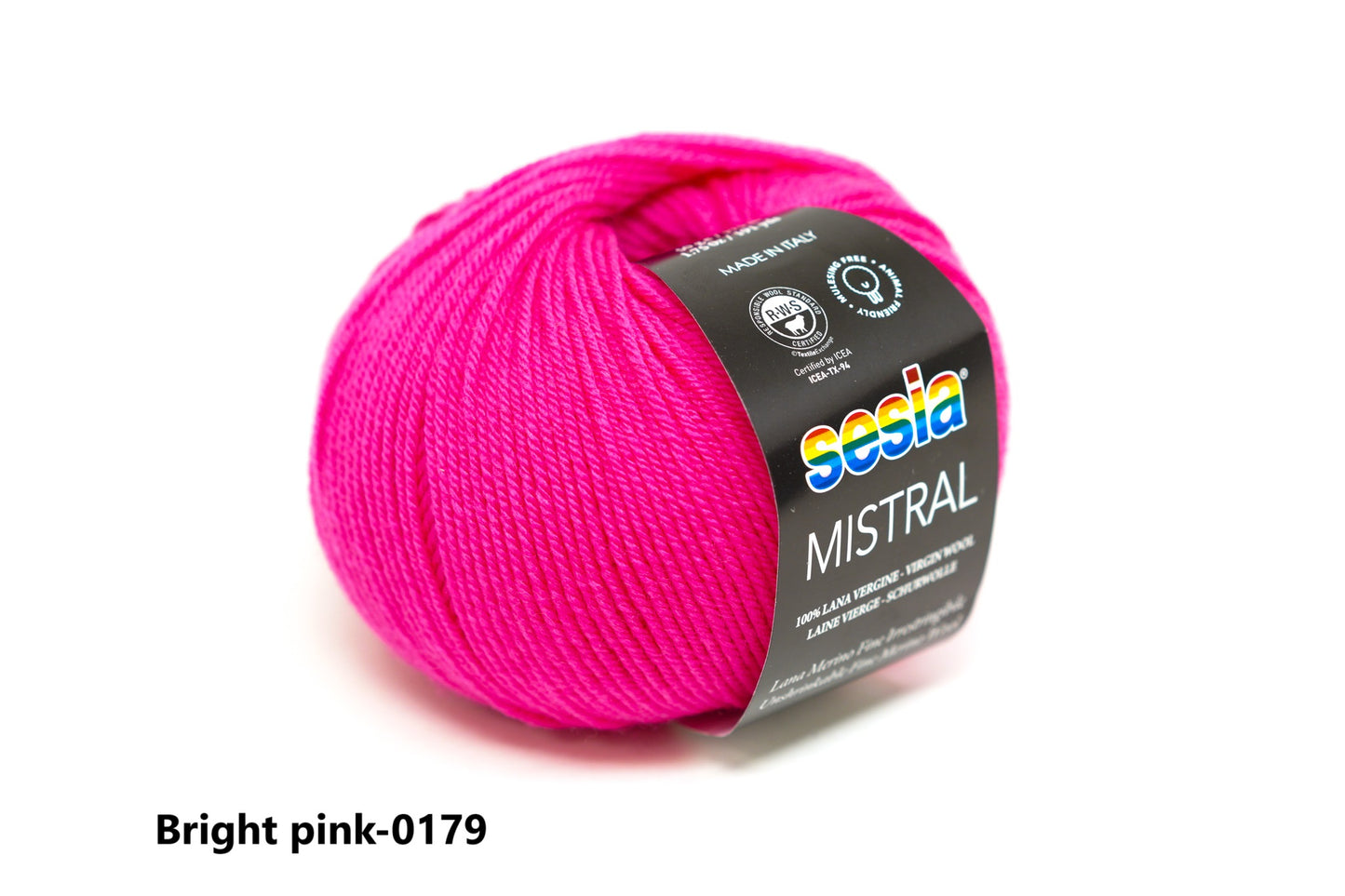 SESIA Mistral virgin wool in 23 bright colors 50g./175m