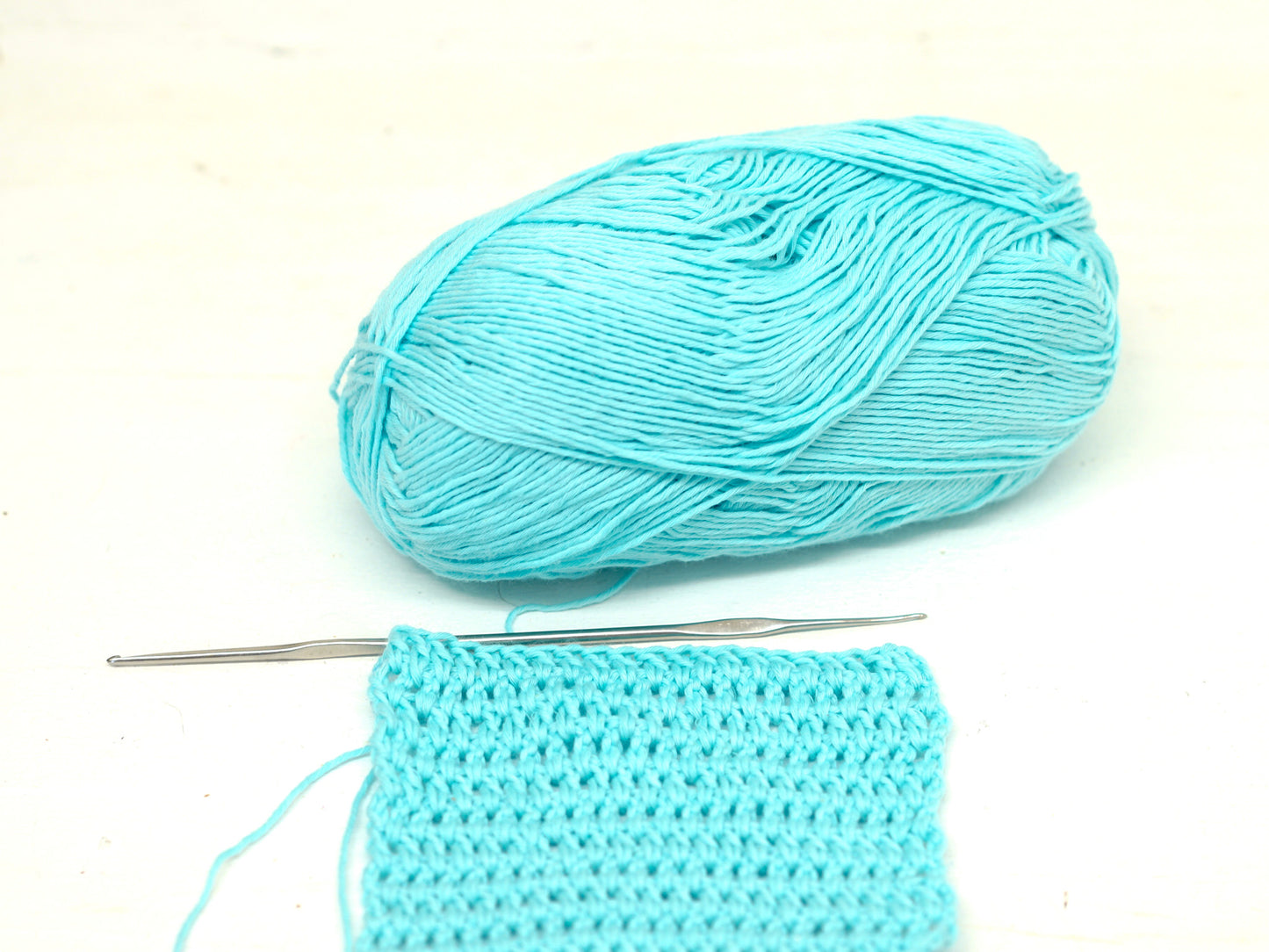 Blue-mint bamboo yarn