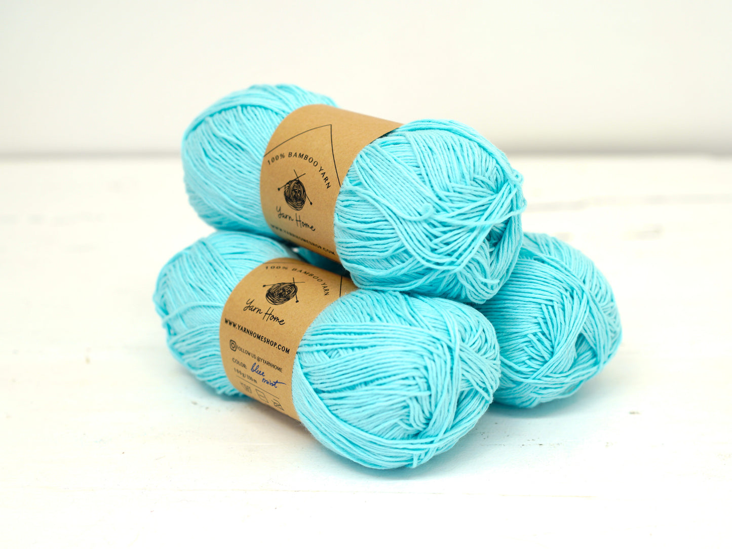 Blue-mint bamboo yarn