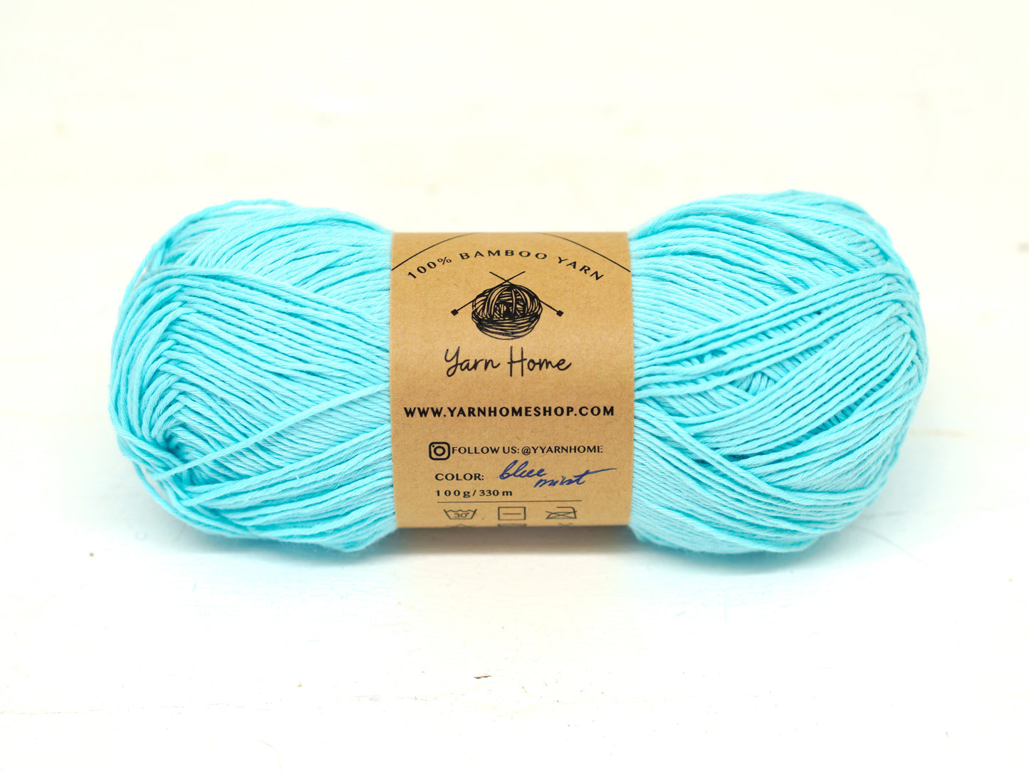Blue-mint bamboo yarn