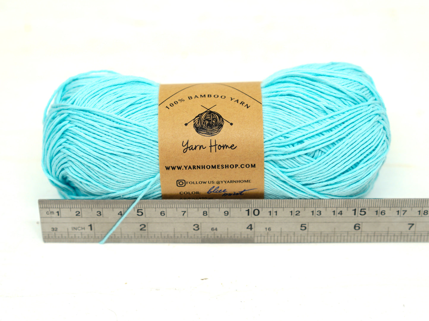 Blue-mint bamboo yarn