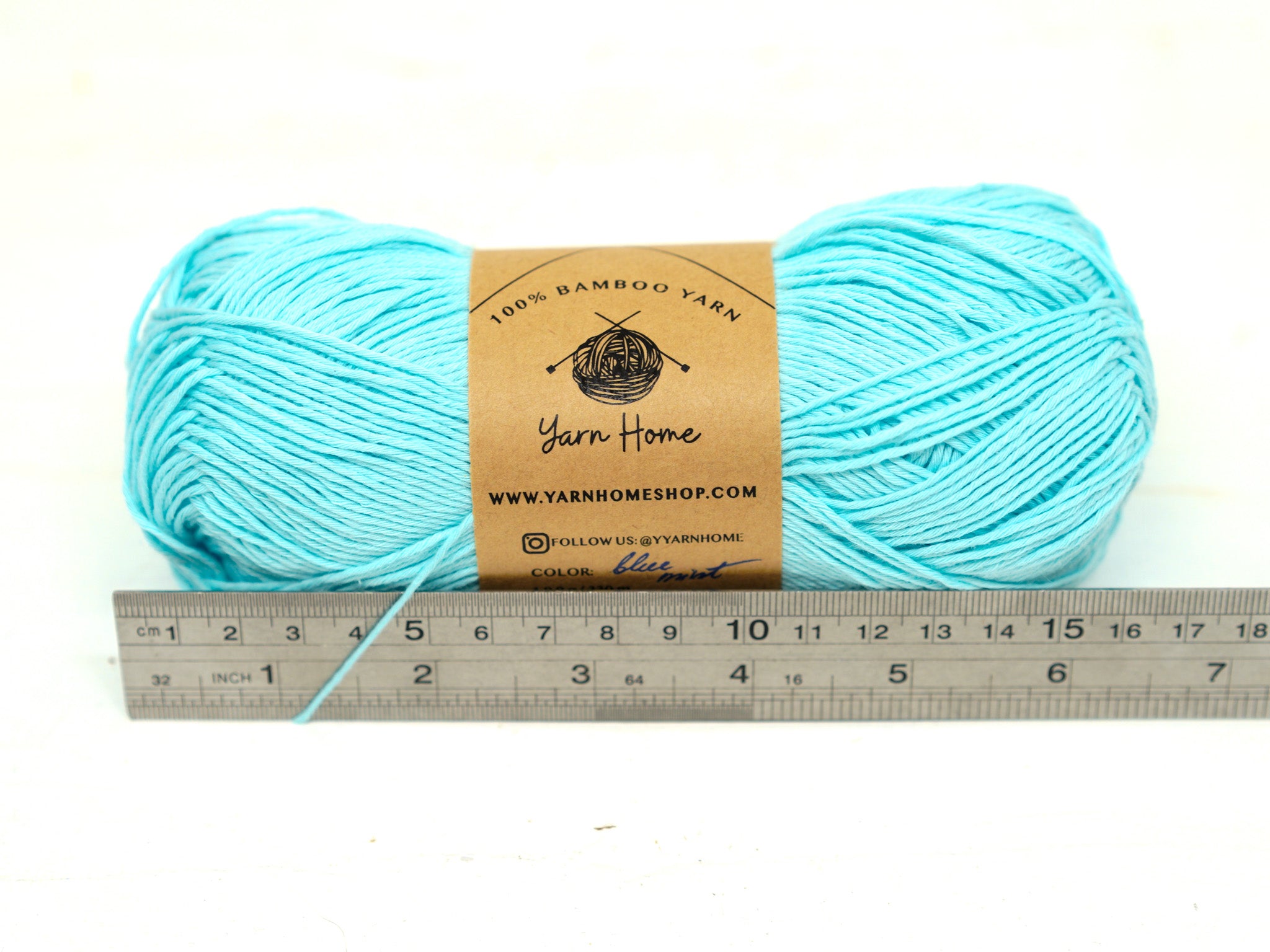 Blue-mint bamboo yarn