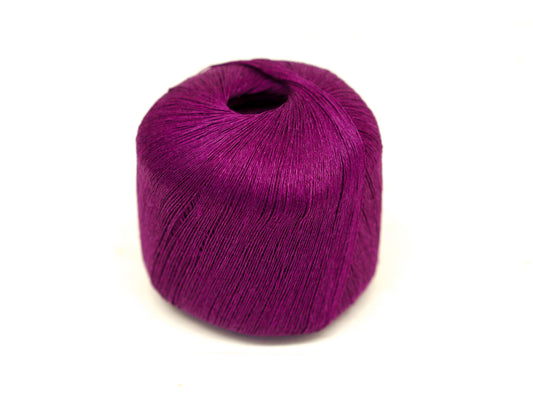 100% linen yarn in purple rose color