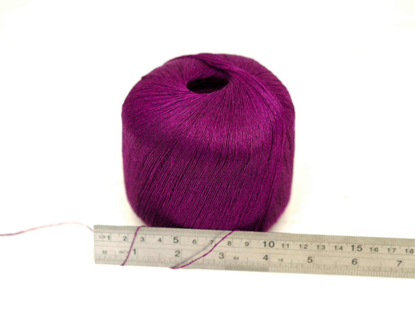 100% linen yarn in purple rose color