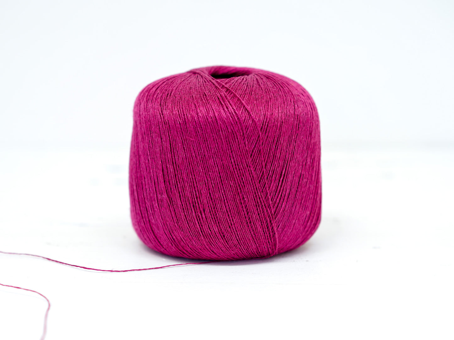 100% linen yarn in rasberry pink color