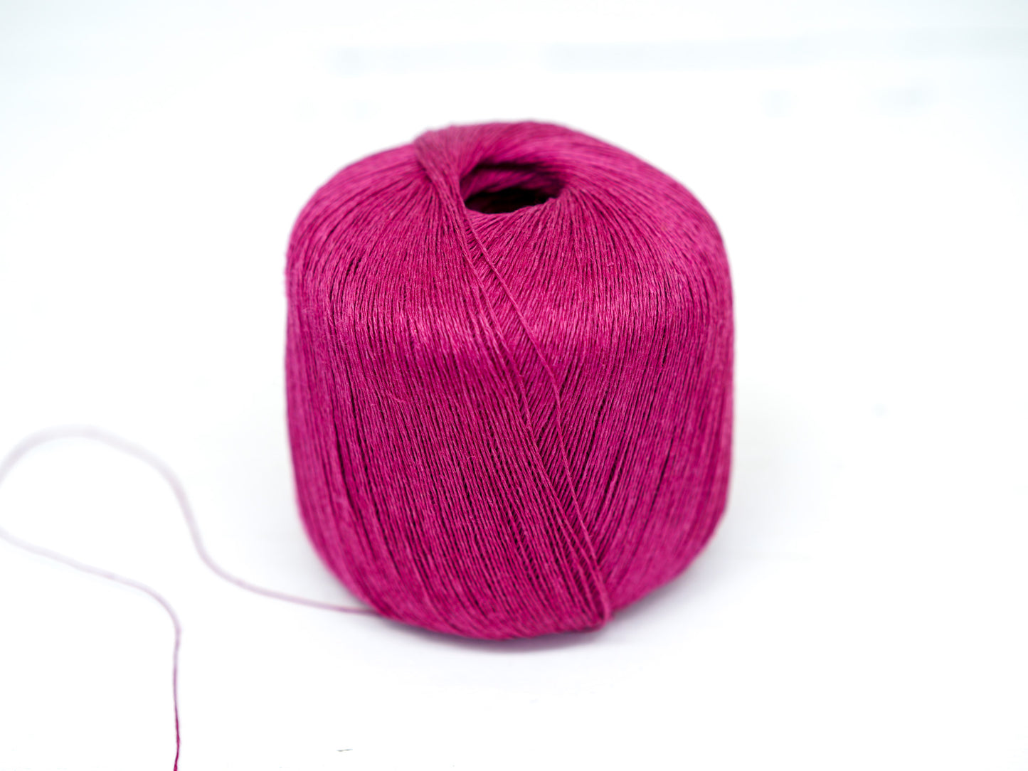100% linen yarn in rasberry pink color