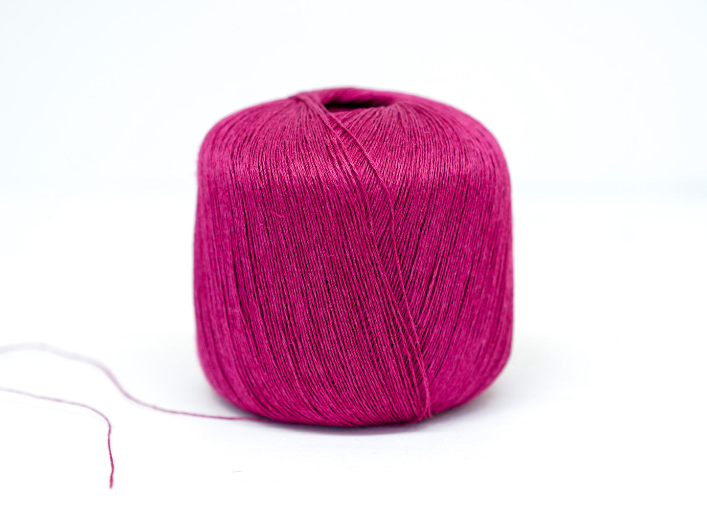 100% linen yarn in rasberry pink color