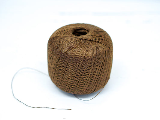 100% linen yarn in Brown color 100g/480 m