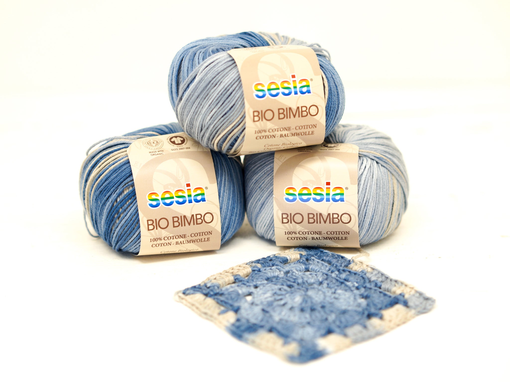 Denimblaues SESIA Bio Bimbo Baumwollgarn – 100 % Baumwolle – 50 g / 180 m