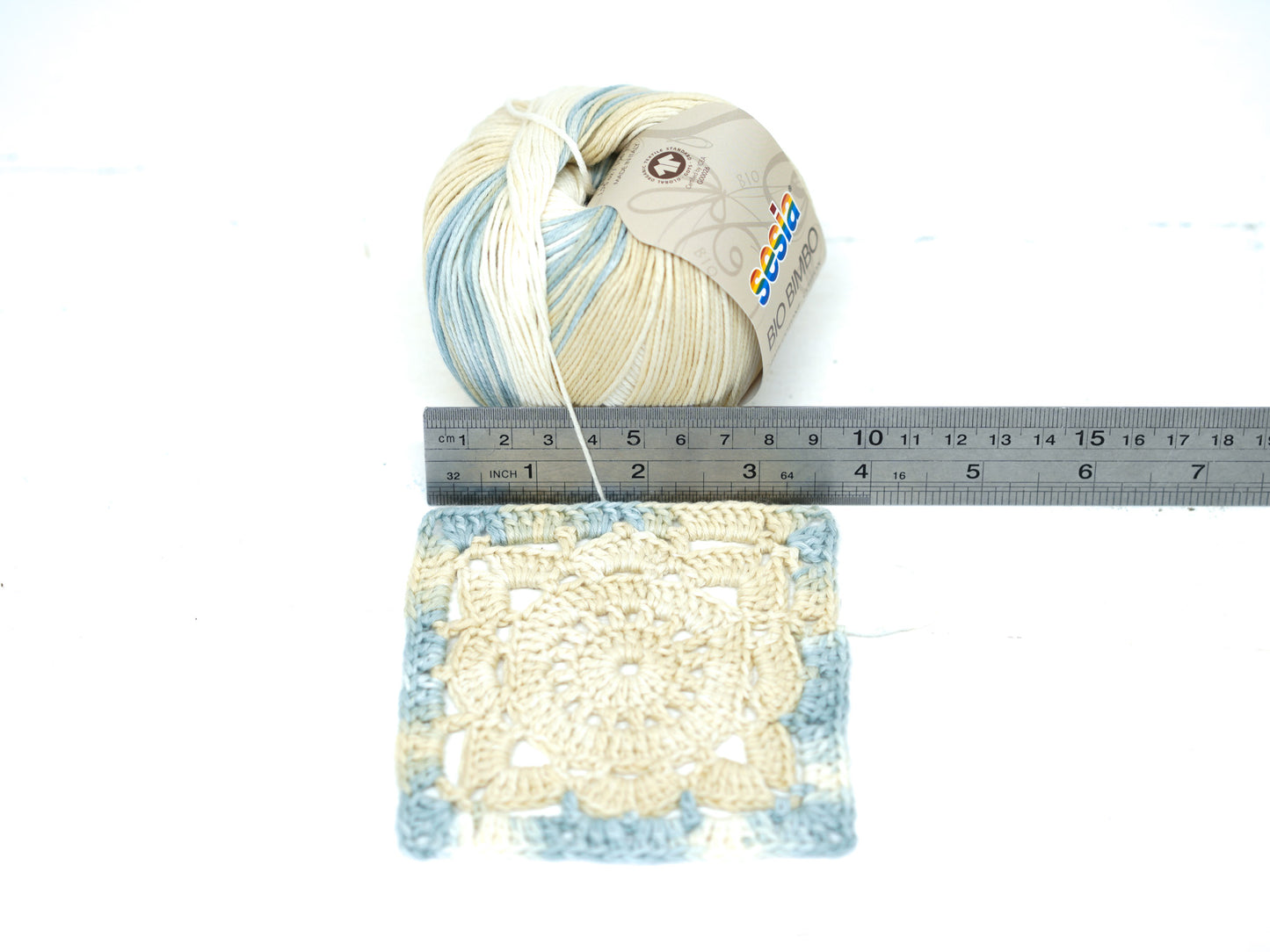 Blue-beige SESIA Bio Bimbo - 100% Cotton - 50g / 180m