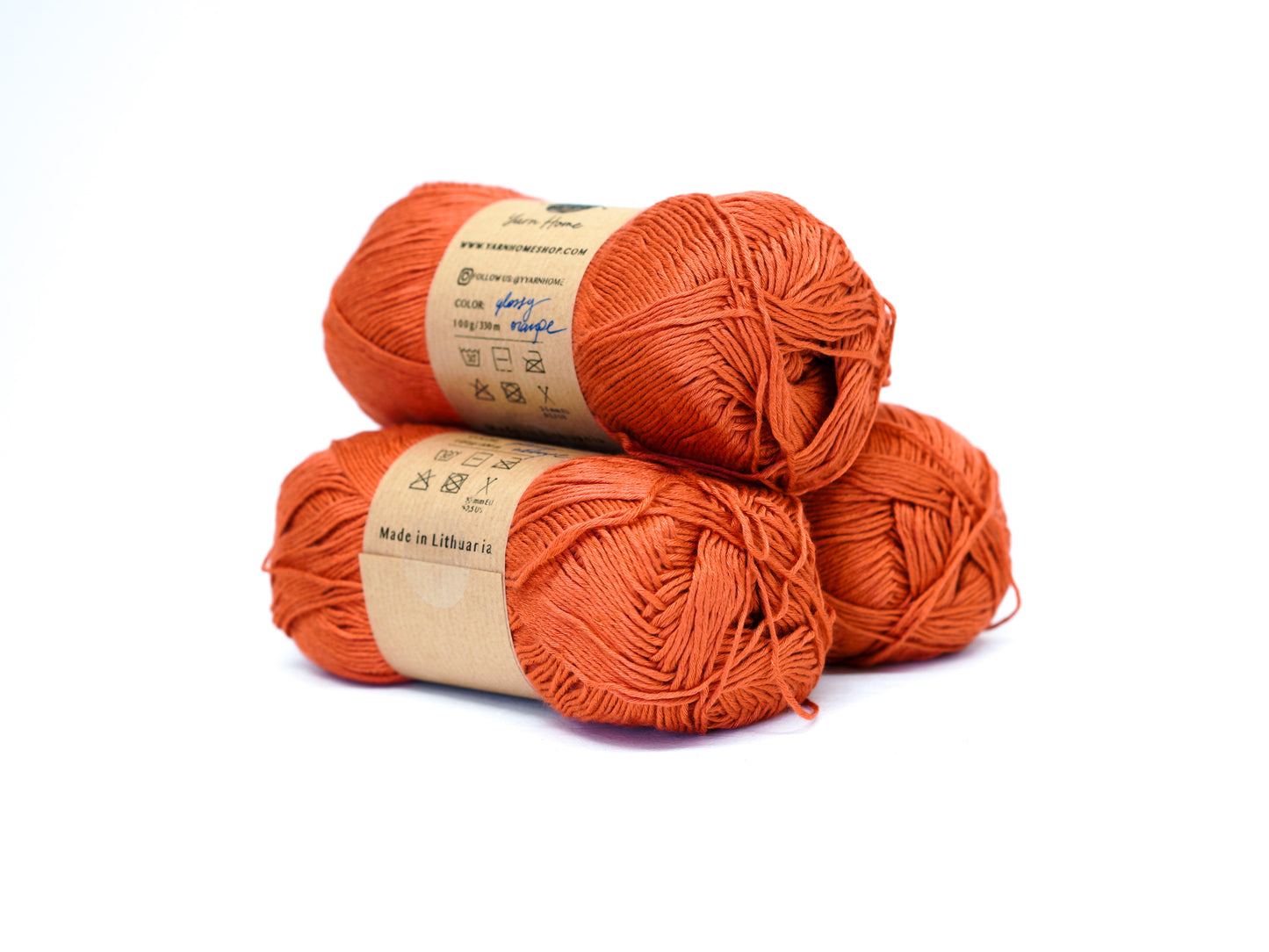 Glossy orange bamboo yarn