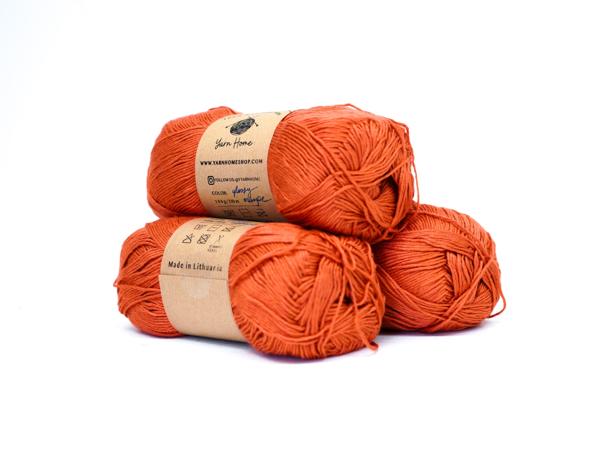 Glossy orange bamboo yarn