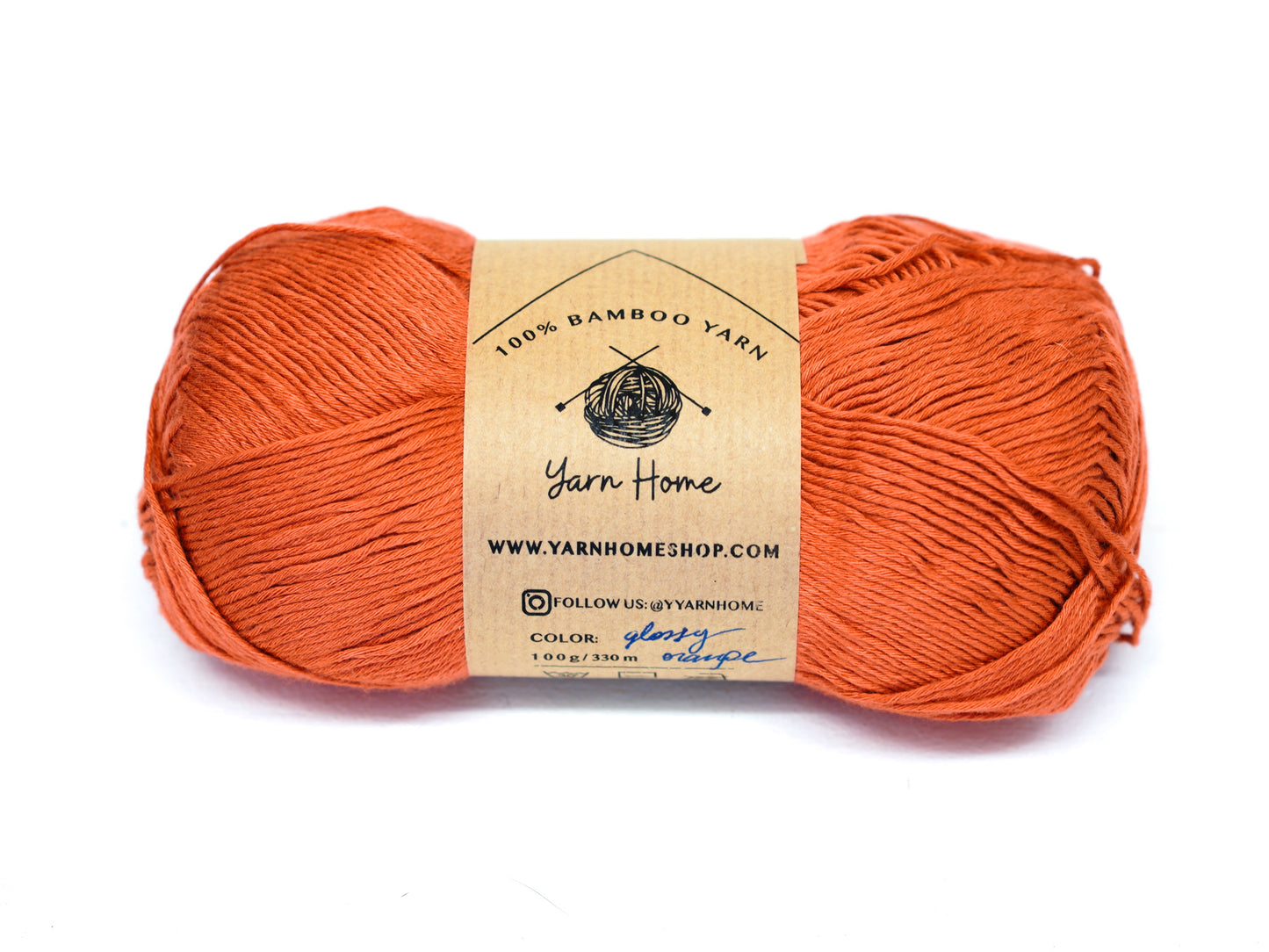 Glossy orange bamboo yarn