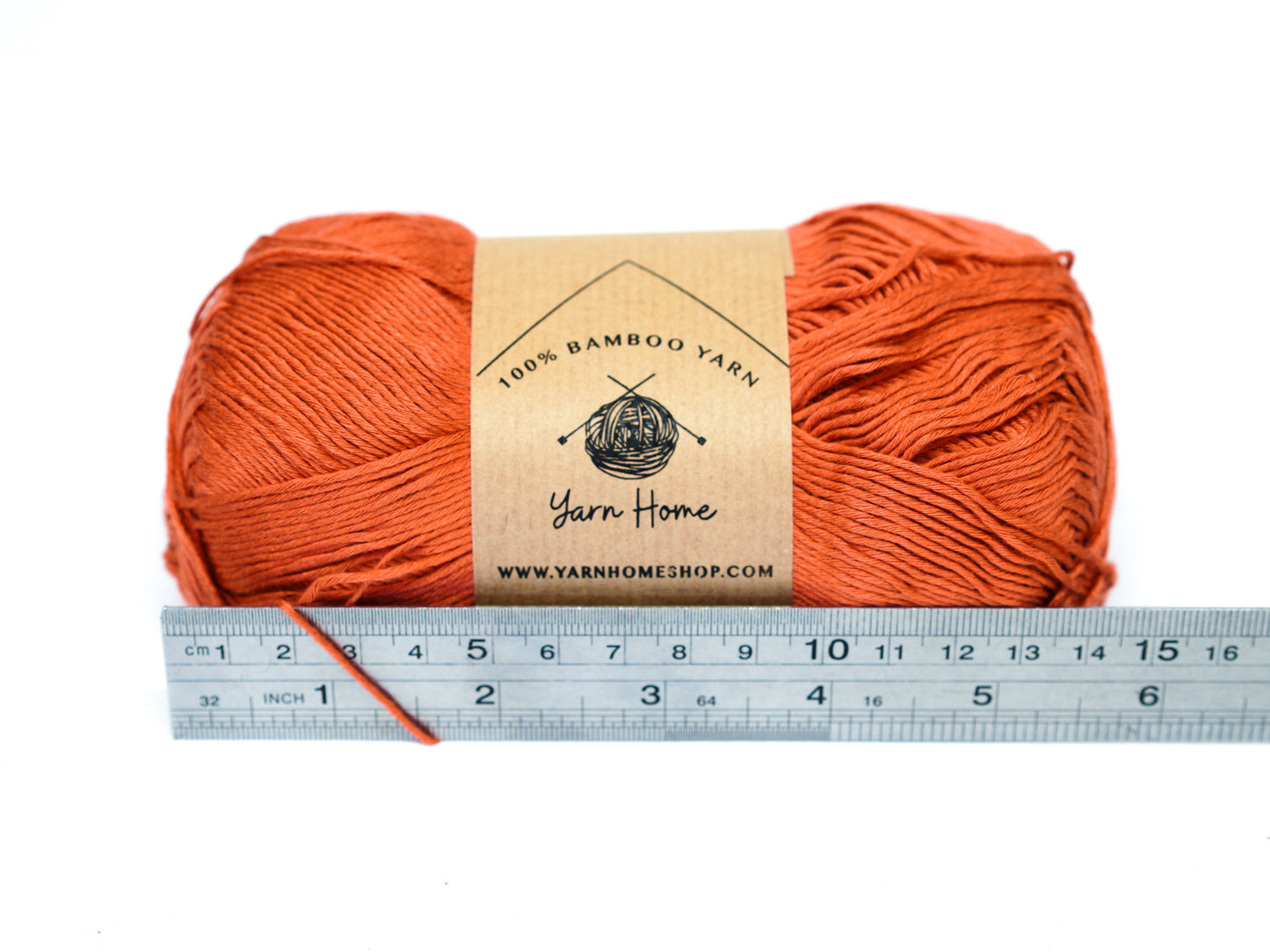 Glossy orange bamboo yarn