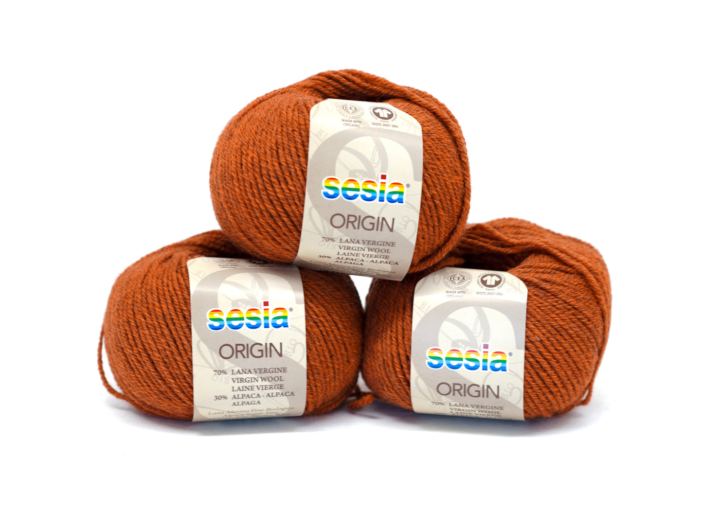 Rusty orange SESIA Origin – 70% Virgin Wool Alpaca blend, 50g / 112m