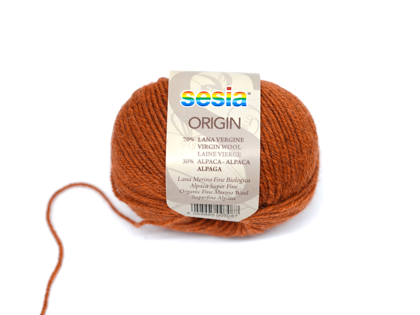 Rusty orange SESIA Origin – 70% Virgin Wool Alpaca blend, 50g / 112m