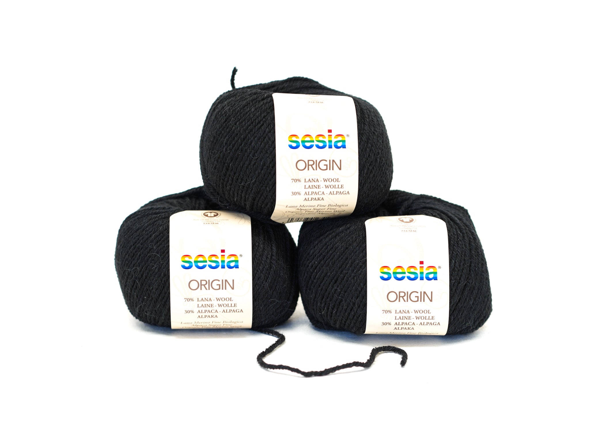 Black SESIA Origin – 70% Virgin Wool Alpaca blend, 50g / 112m