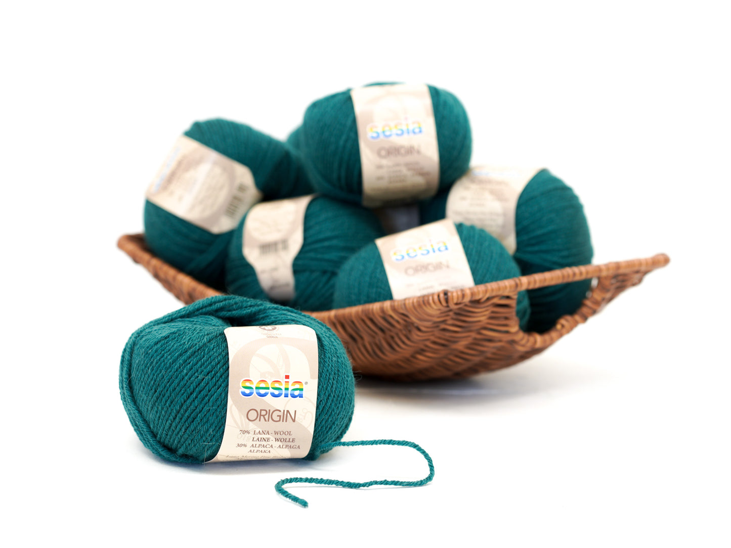 Emerald green SESIA Origin – 70% Virgin Wool Alpaca blend, 50g / 112m