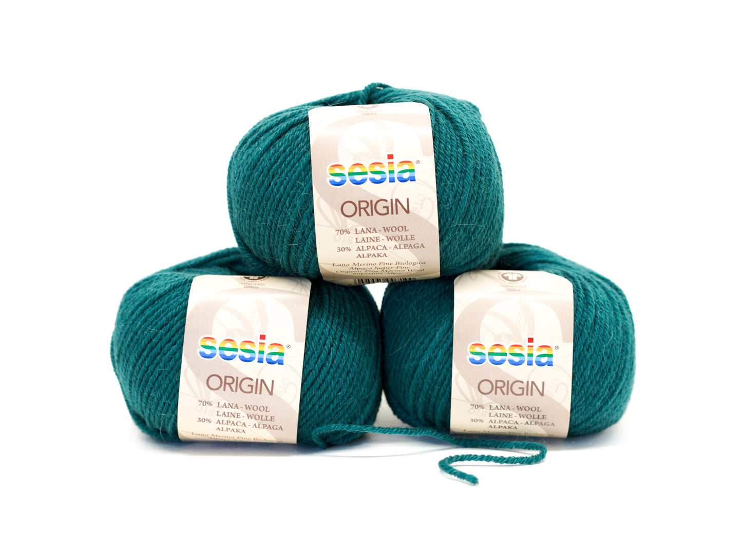 Emerald green SESIA Origin – 70% Virgin Wool Alpaca blend, 50g / 112m