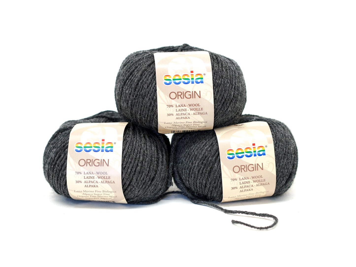 Dark Grey SESIA Origin – 70% Virgin Wool Alpaca blend, 50g / 112m
