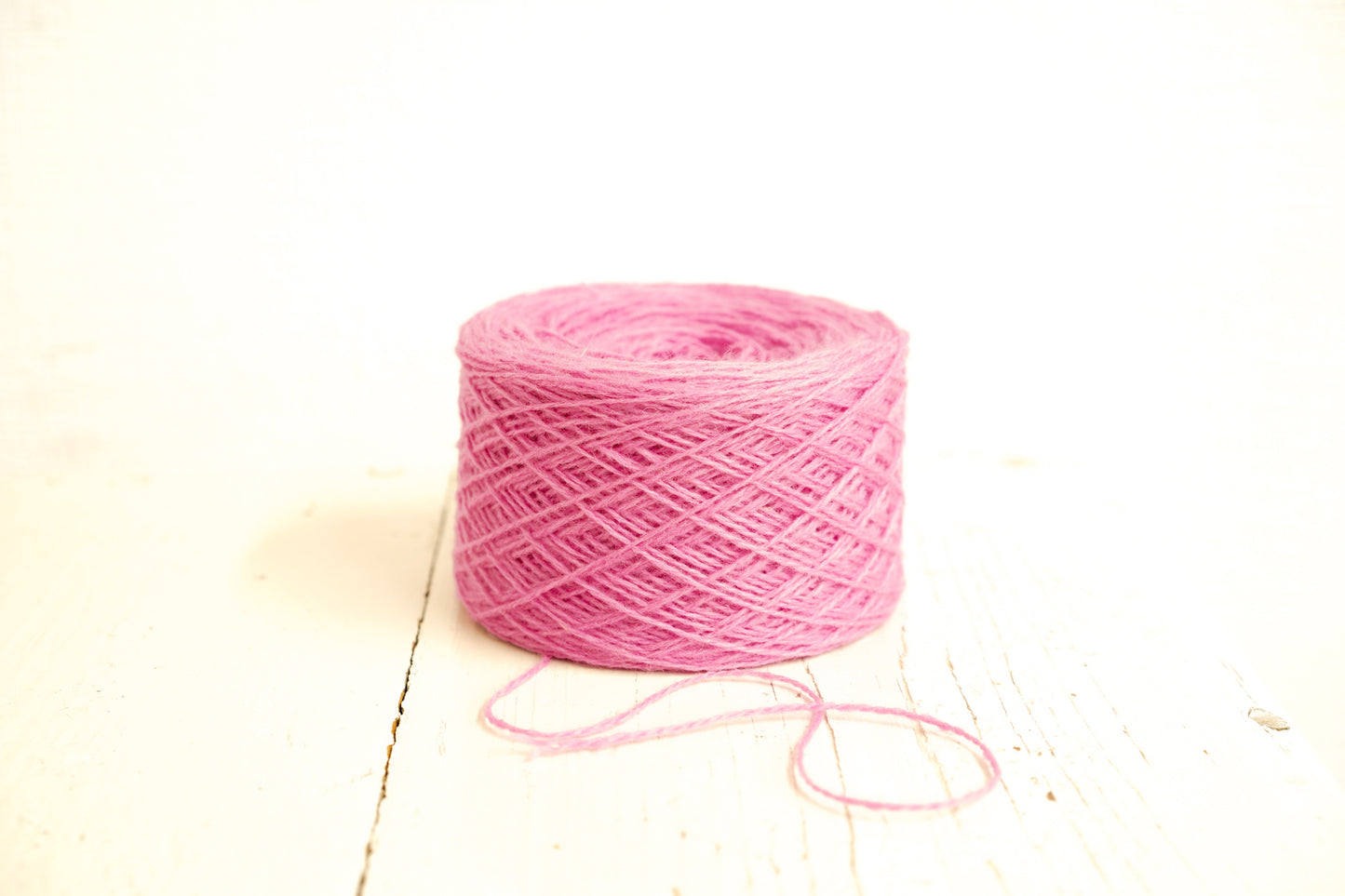 Rose fingering wool yarn in cones - 500