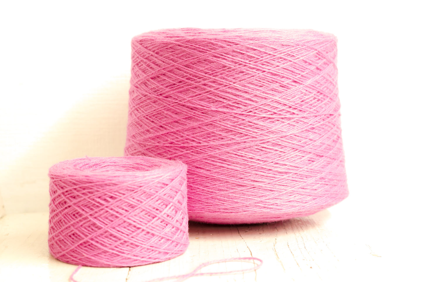 Rose fingering wool yarn in cones - 500
