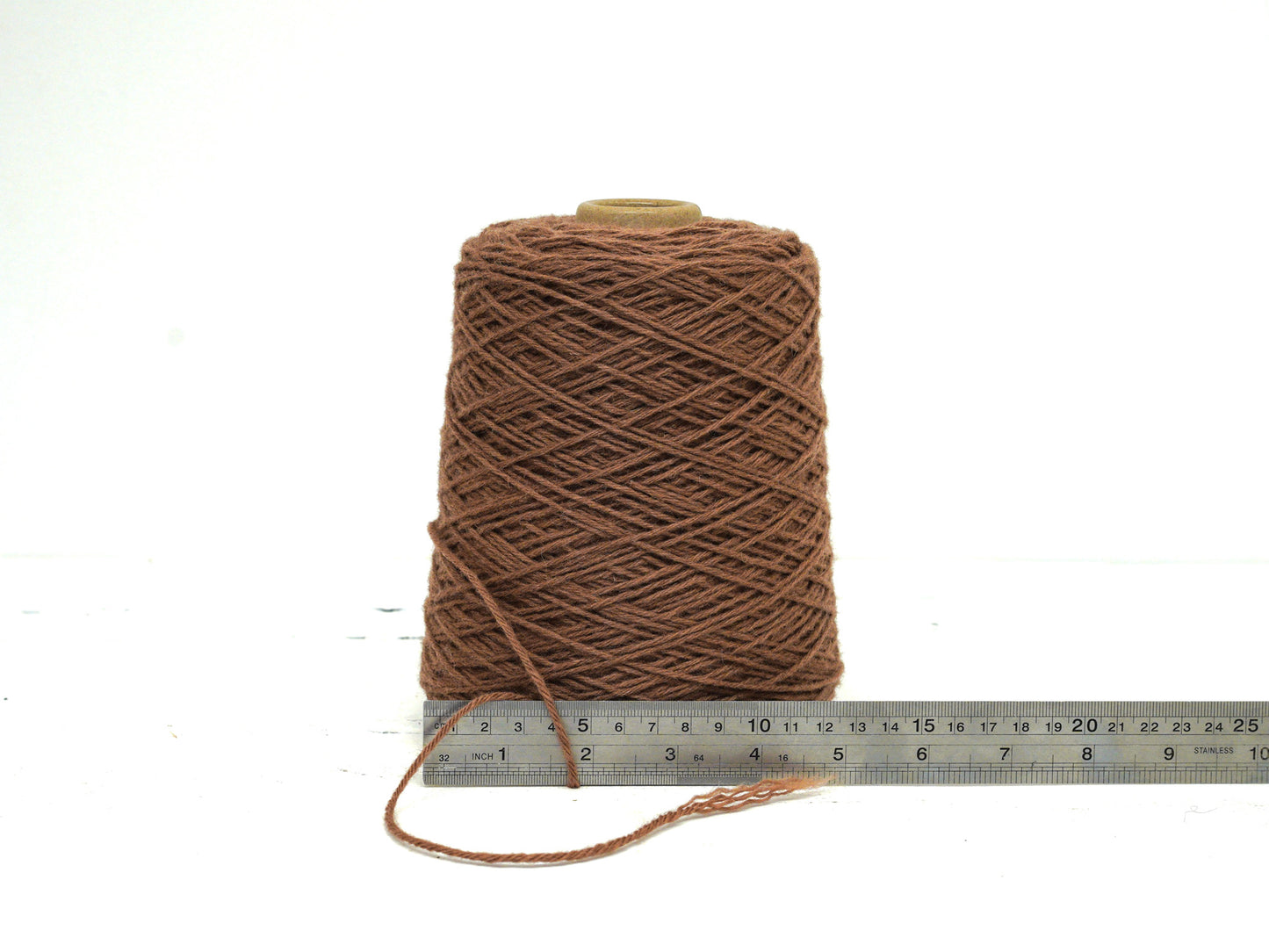 Taupe brown wool yarn in cone - 264
