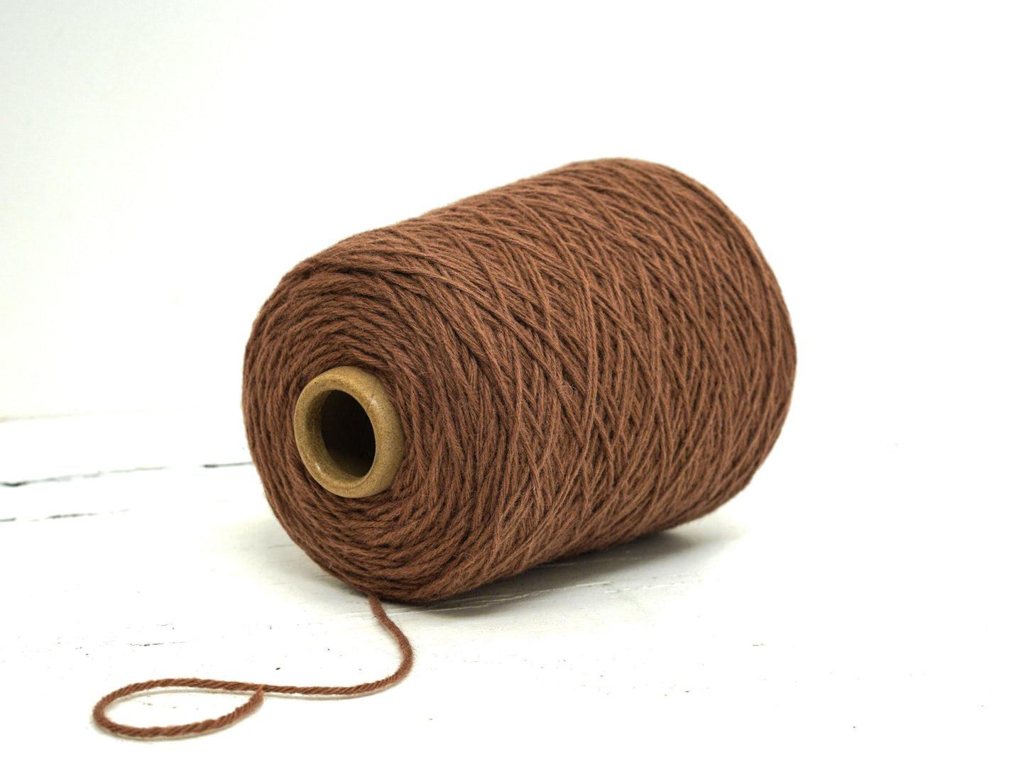 Taupe brown wool yarn in cone - 264