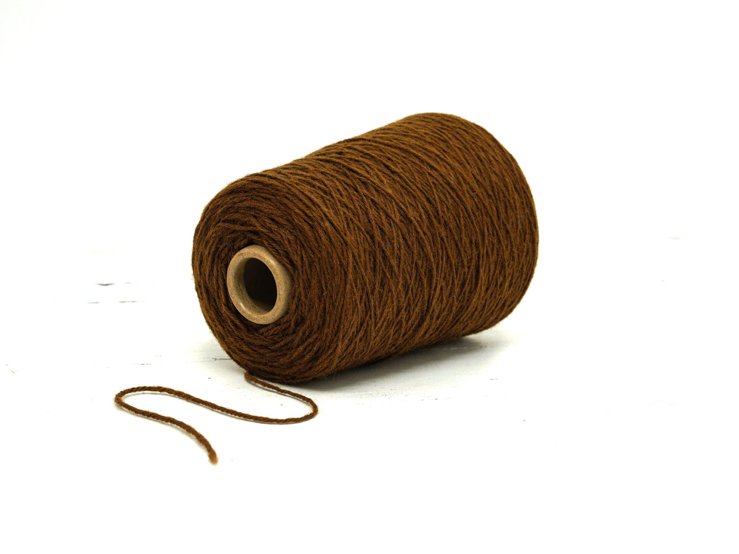Caramel brown wool yarn in cone - 294